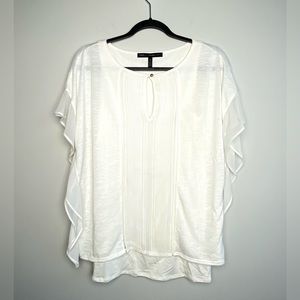 White House Black Market Women’s Cream Layered Short Sleeve Top Blouse Size XS